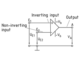 Circuit diagram of an operational amplifier